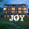 3pcs Joy Yard Sign Letters Winter Decorations with Metal Stakes Yard Decor