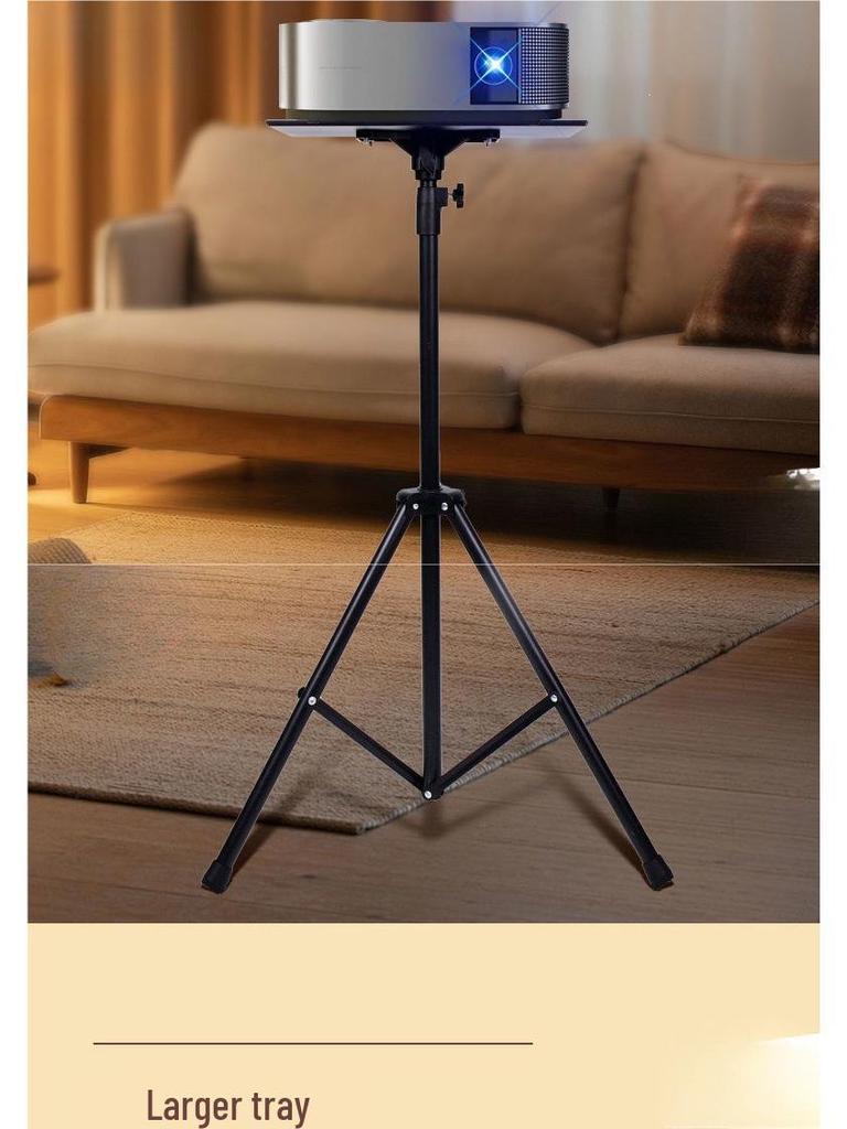 Foldable Portable Tripod Projector Stand with Pan-Tilt Bedside Tray