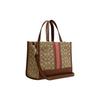 Coach Dempsey 29 Letter Logo Striped Classic Monogram Snap Fabric With Leather Tote Bag Shopping Handbag Shoulder Crossbody Bag Large C8448-IMVGB