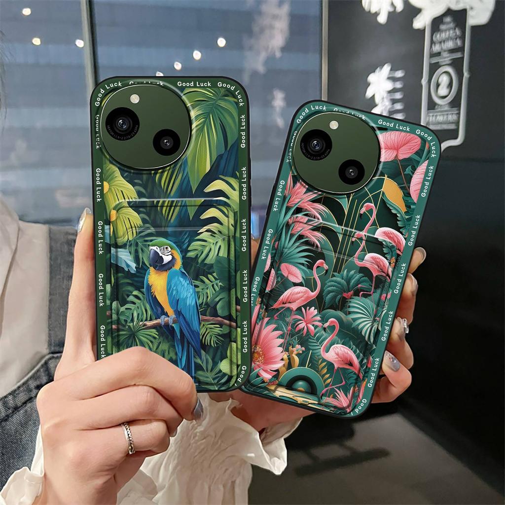 Shockproof Durable Phone Case For Sharp Aquos R9/SH-51E Cute Fashion Design Card Bag Full Wrap Anti-dust Soft Case Cover