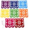 Day Of The Dead Decoration Hollowed Out Square Garland Plastic Bunting Banners Multicolor Mexican Banner Holiday Art Decoration