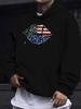 Men'S Casual All-Match Style Fashion Hoodie, New Unique Design, Print with National Flag And Leopard Print Lips Pattern - Casual Pullover Sweater, Kan