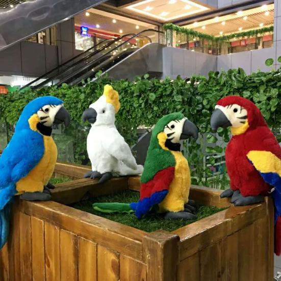 Plush Toy Comfortable Parrot Pattern PP Cotton Kids Plush Toy Ornaments for Home