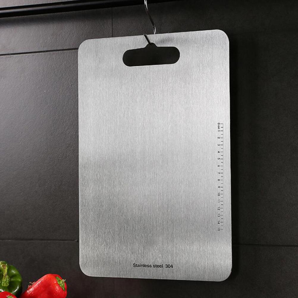 Schneidebrett aus Edelstahl 30x20cm Rostfrei Wasserdicht Formstabil Spülmaschinenfest Küchenhackblock Backbrett