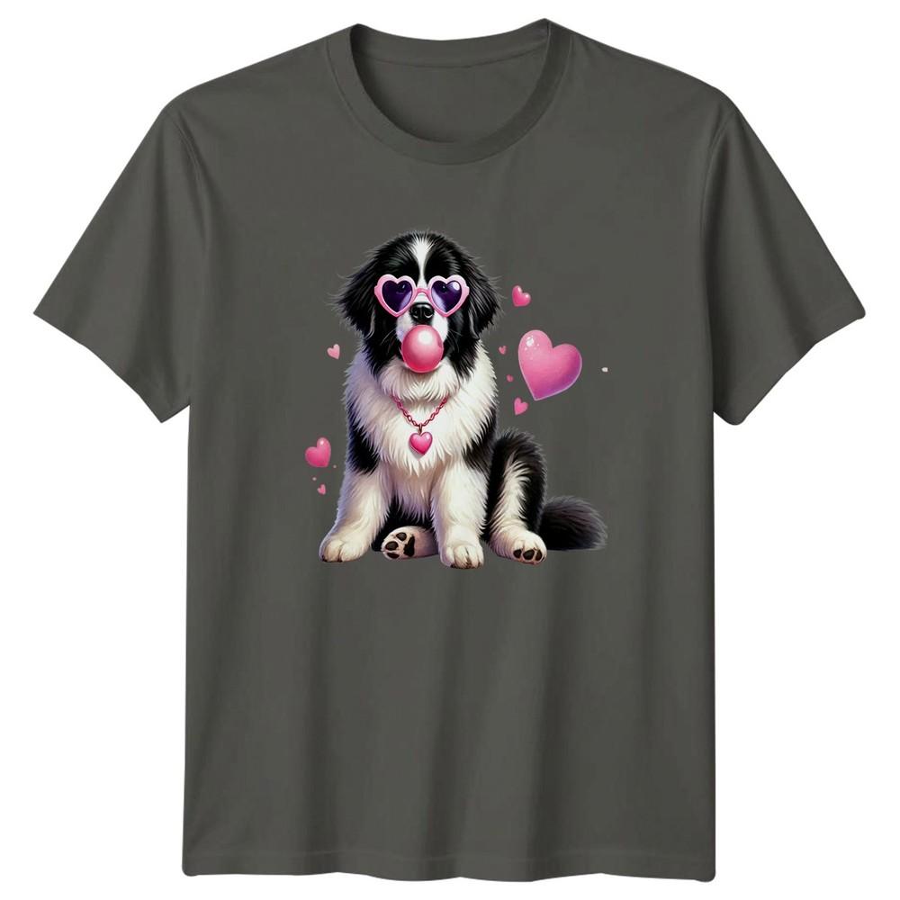Dog Hearts Bubblegum Sunglasses Animals Dogs Unisex Unisexs Graphic Tee S