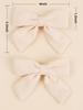 2pcs/set Solid Large Bows Hair Clips Handmade Bowknots Hairpins Children Boutique Barrettes Kid Fashion Hair Accessories Gift