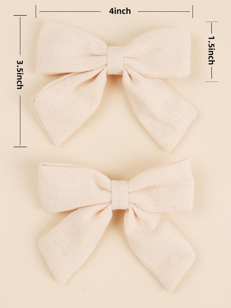 2pcs/set Solid Large Bows Hair Clips Handmade Bowknots Hairpins Children Boutique Barrettes Kid Fashion Hair Accessories Gift