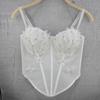 3D Floral Butterfly Strapless Tank Top Fitted and Sensual Fishbone-style Inner Layer Camis & Tank Tops