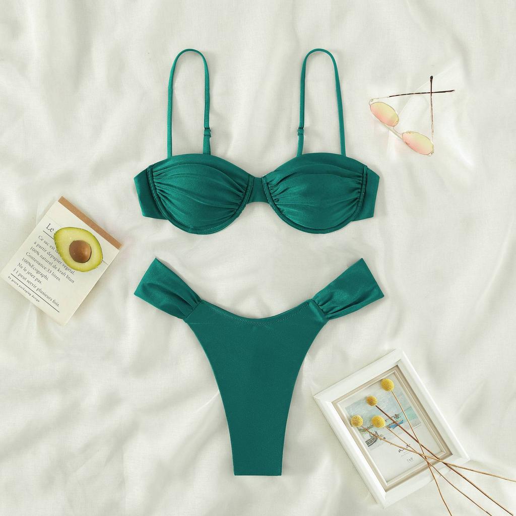 New Bikini Sexy Solid Color Swimsuit Women's Split Swimsuit