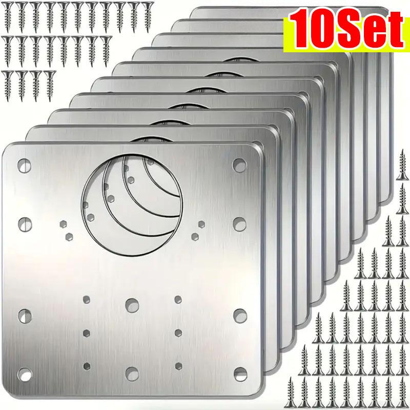 Kit plăci de reparare balamale pentru dulap Placă de montare pentru balamale pentru ușă dulap de bucătărie, cu găuri Suporturi de fixare plată Ustensile de uz casnic