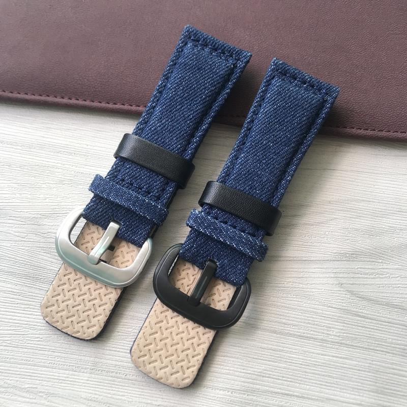 28mm Canvas Leather Cowboy Blue Watch Strap For Seven Friday Watchband P3C/04 09 Mechanical Series Waterproof Wristband Bracelet