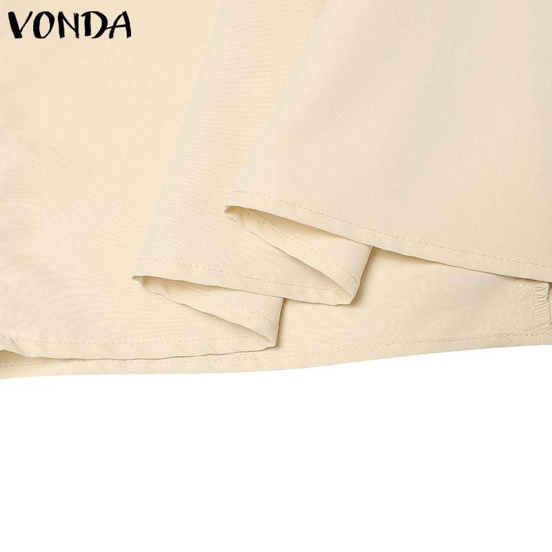 VONDA Dámské podzimní halenky s výstřihem do V a dlouhým rukávem zdobené manžetovými knoflíčky