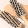 4 Style Wood Handle Round Rolling Brush Straight Twill Hair Comb Boar Bristle Round Barrel Hair Curling Brush Hairdressing Tool