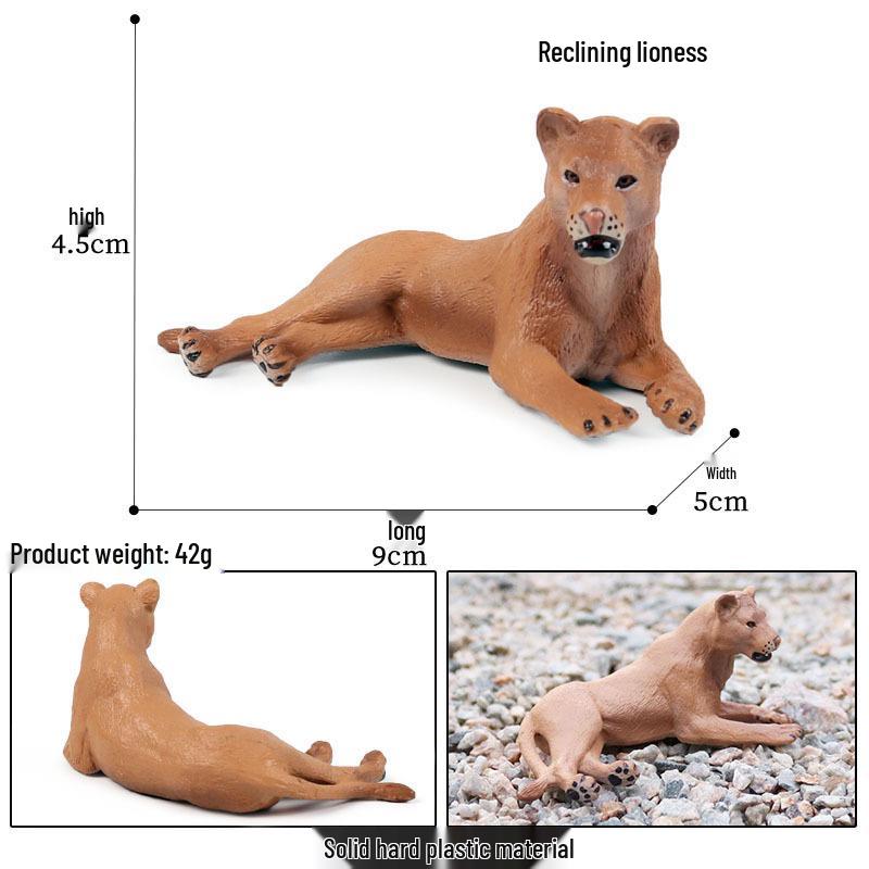 Lion Pride Simulation: Male & Female African Lion Figurines - Plastic Wild Animal Action Models