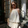 French Style Tencel Slip Dress Set Women 2026 Casual Two Piece Elegant Outfit