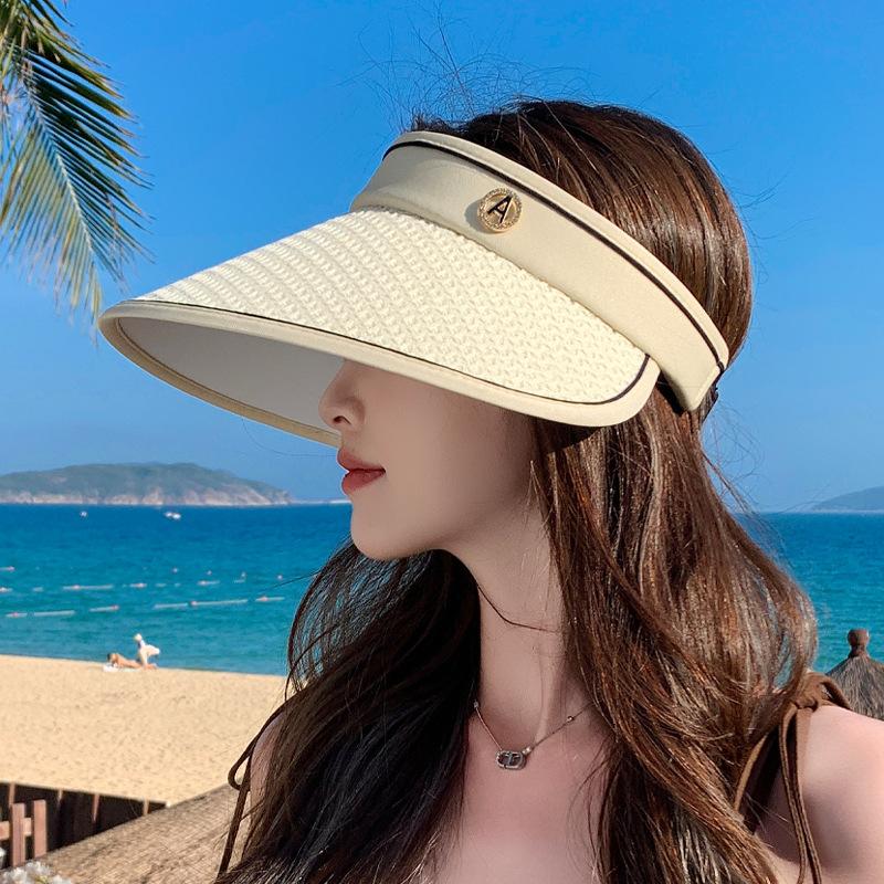 New summer visor children's fashionable versatile sunscreen hat outdoor cycling big eaves show face small empty top hat