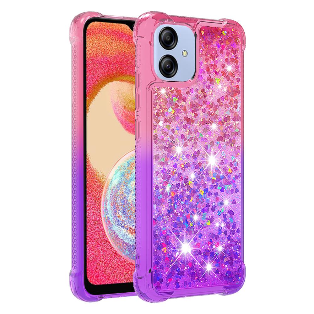 

For Samsung Galaxy A04e 4G/F04 4G/M04 4G TPU Case Gradient Quicksand Phone Back Cover Pink/Purple
