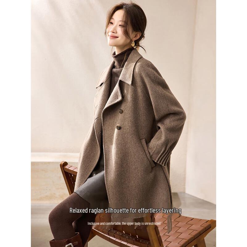 Women's Reversible Collar Double-faced Wool Winter Coat
