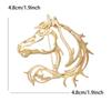 Simple Hollow Horse Brooch For Women Men Personality Alloy Smooth Animal Pin Brooch  Clothing Jewelry Accessories Gift