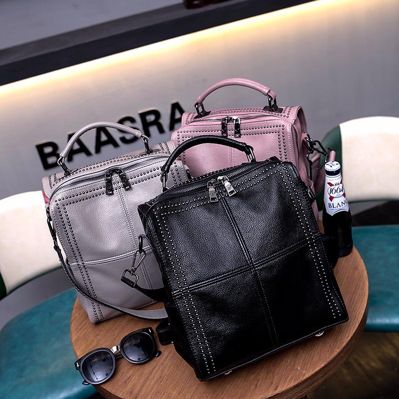 Bag Woman Genuine Leather Backpack Korean Crossbody Bag All Cowhide Handbag Backpack