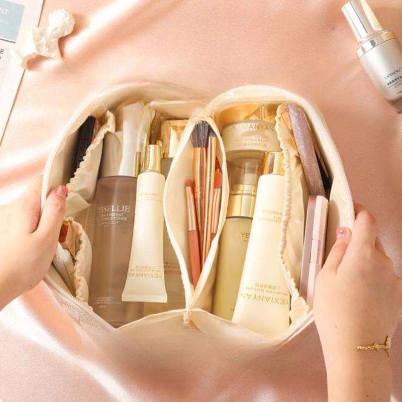 Large Capacity and Portable Designmultifunctional PU Leather Folding Travel Makeup and Toiletries Bag Large Capacity and Porta