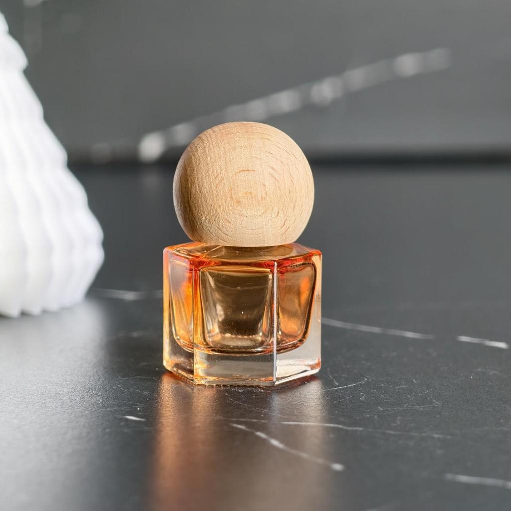 High-End Light-Blocking Glass Roller Bottle with Wood Cap for Perfume and Essential Oils - Small Refillable with Flower Water Applicator.