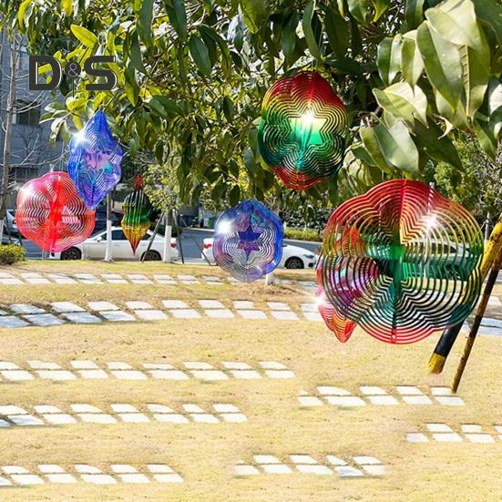 Hexagon 3D barevná větrná vrtule Ptačí reflektor Vysoce reflexní Vnitřní Venkovní Zahrada Dvůr Farma Závěsná zvonkohra odstrašující ptáky Ozdobný přívěsek