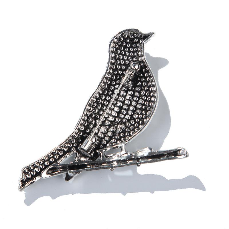 Creative Rhinestone Mockingbird Brooches For Women Clothing Coat Jewelry Accessries Gifts