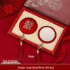 Double Happiness Red Wood Bride Gift Set: Mirror & Comb Collection