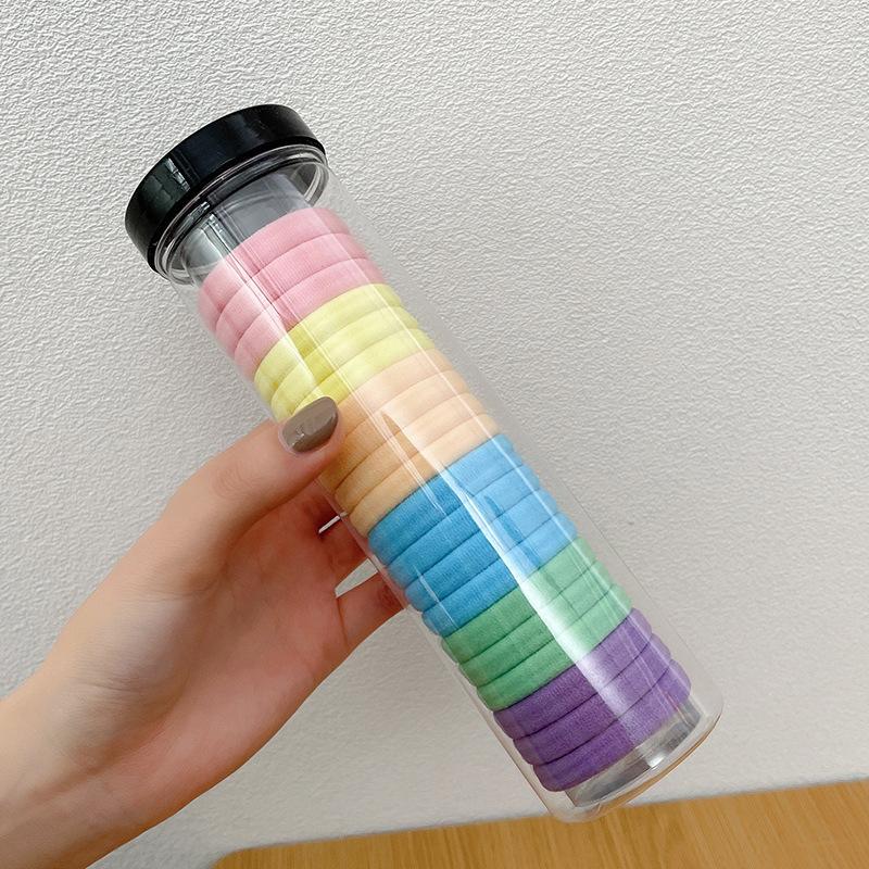 20-Pack Ultra-Soft Plush Hair Ties – High-Elasticity, Minimalist Solid Color Hair Elastics with Towel-Like Texture