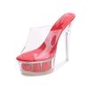 A Nightclub Heel Shoe Large Size Catwalk Pole Dance Shoes Crystal Sole Waterproof Table Shoe Factory