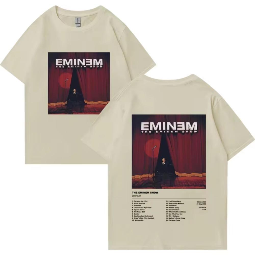 Tricou Unisex de Vară cu Mânecă Scurtă cu Imprimeu Album Hip Hop Rapper Eminem Bărbați Femei Vintage Supradimensionat Streetwear Topuri
