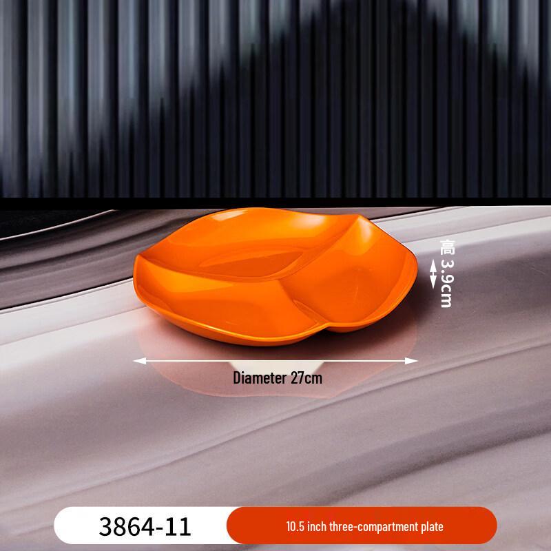 10.5-inch Plastic 3-Compartment Fast Food Tray