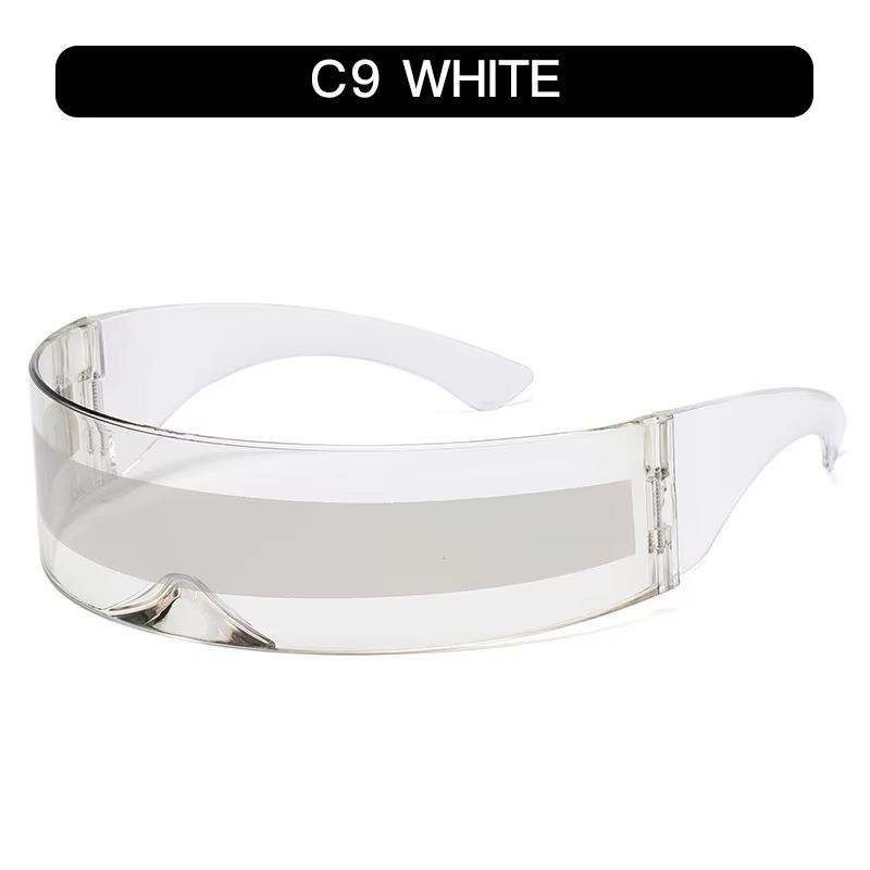 Futuristic Narrow Cyclops Visor Sunglasses Laser Eyeglasses UV400 Personality Mirrored Lens Costume Eyewear Glasses Men Glasses