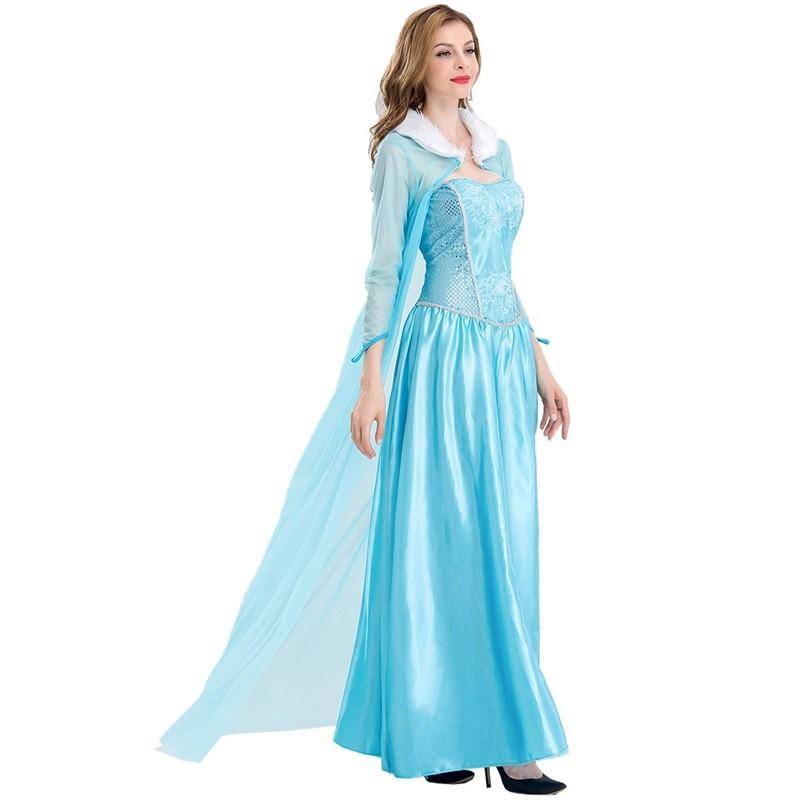 Elegante Costume Cosplay da Principessa Elsa di Frozen per Donne Adulte Perfetto per Esibizioni sul Palco