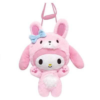K Company Sanrio Characters Plush Neck My Melody (Banzai Series) Pouch, (Rabbit), SAB-NNP-MM