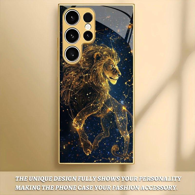 Leo High-end PhoneCase Electroplated Glass TPU PhoneCase for Samsung Galaxy S26 S25 S24 S23 S22 S21 FE Ultra Plus Dropresistant