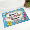 Welcome Classroom Carpet Cute Cartoon Mat Lovely Area Rug for Kids Room Playroom Home Decoration Home Floor Mat Welcome Mat
