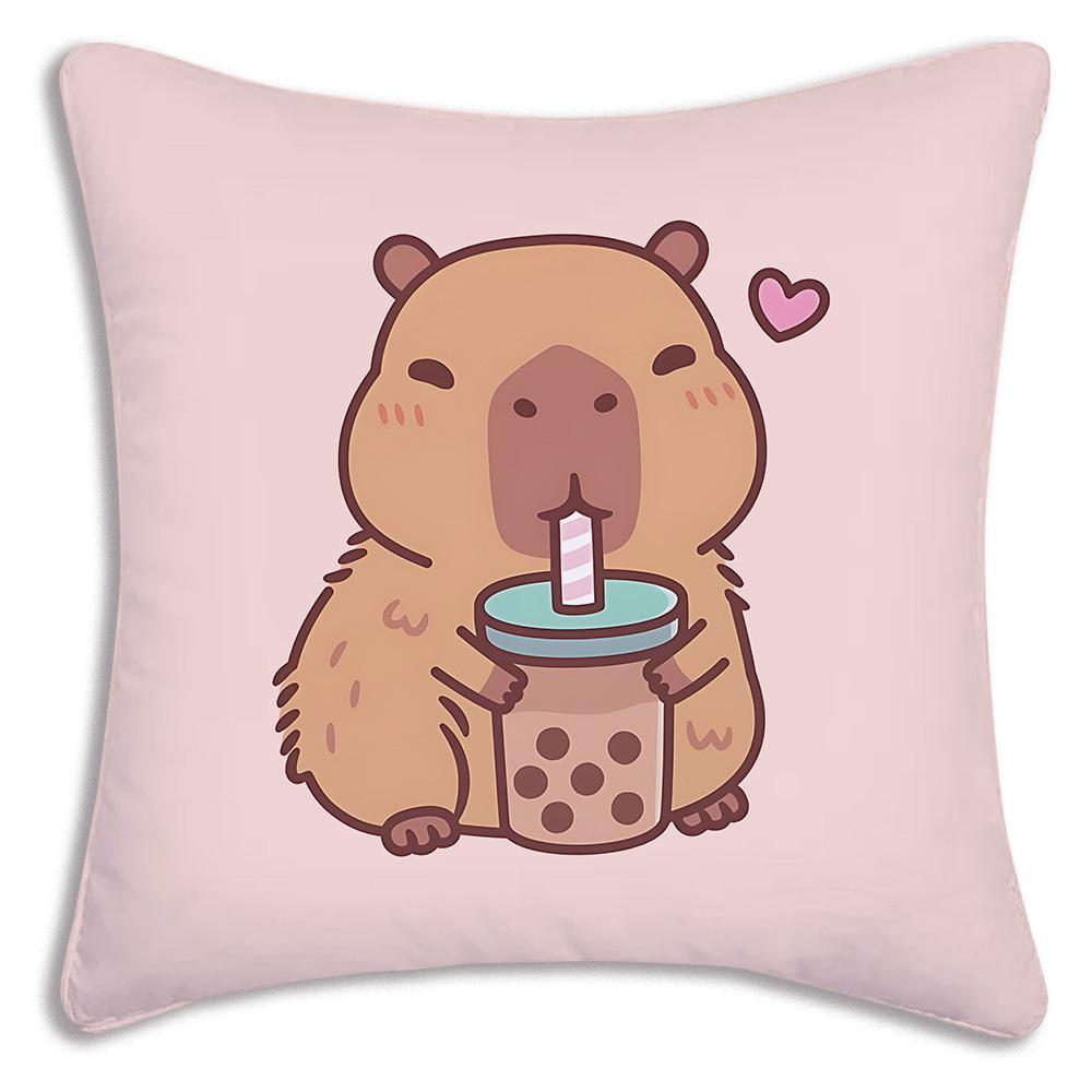 Cute animal C-Capybaras Pillow Covers Cartoon Sofa Decorative Home Double-sided Printing Short Plush Cute Cushion Cover