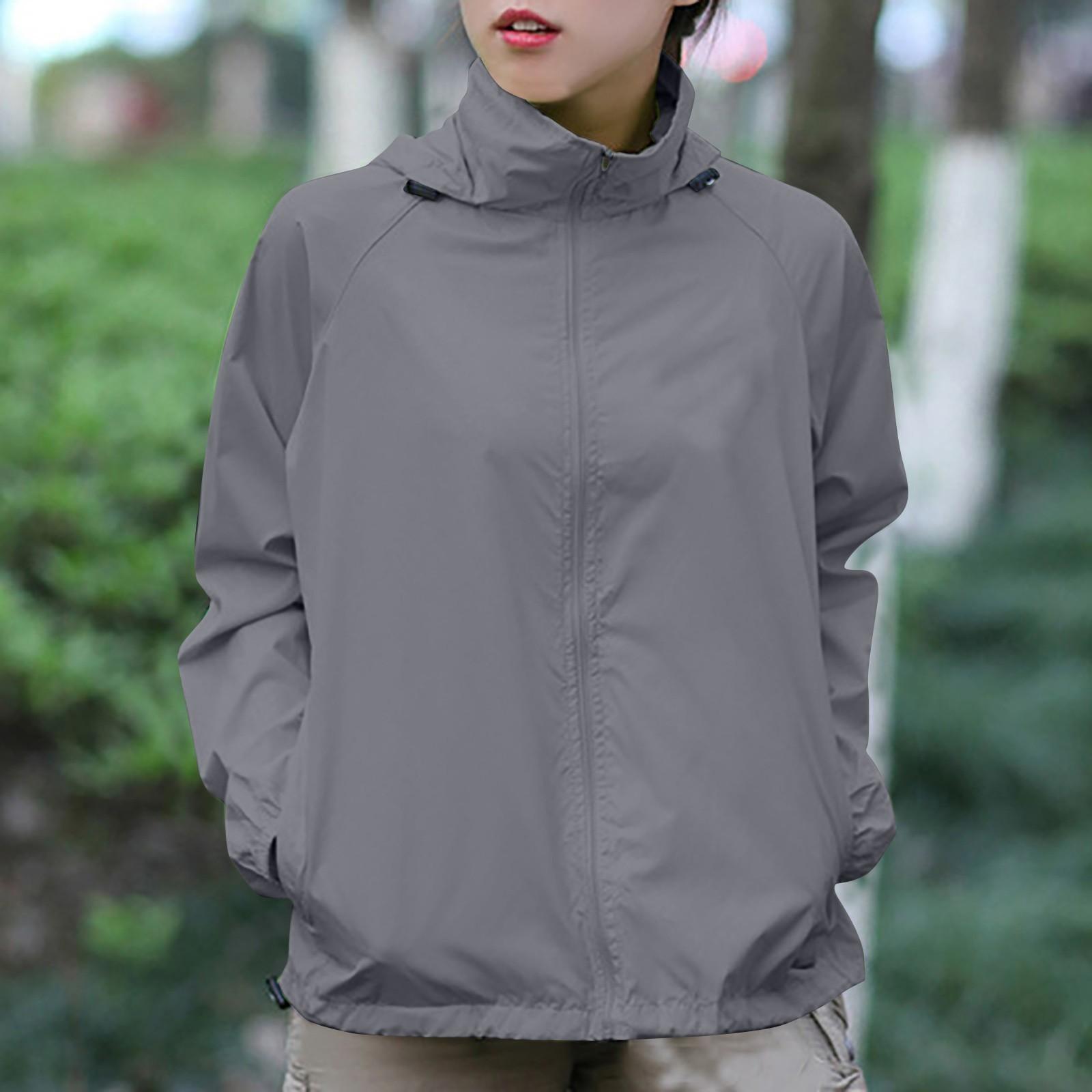 

Женская однотонная куртка с капюшоном и длинными рукавами, ветровка, солнцезащитная куртка, спортивная куртка на открытом воздухе L