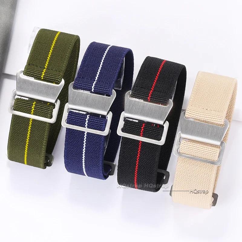 18 20mm 22mm Elastisches Uhrenarmband Nylon-Uhrenbänder Universelles Stoff-Armband für Herren Smartwatch Fallschirmtaschen-Armband für Tudor