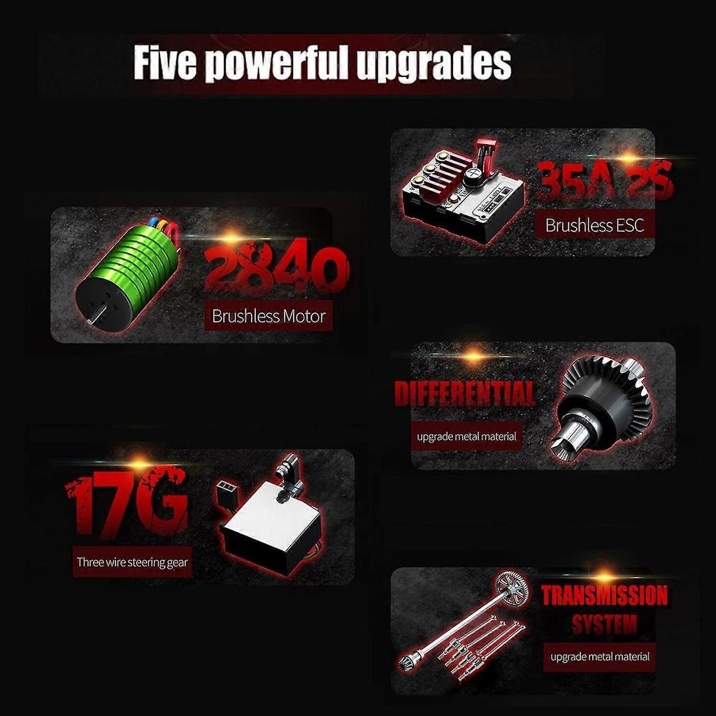 Mașină RC 2.4Ghz 70KM/H Viteză Mare 1/16 Off Road Camioane RC Motor Fără Perii Lumină LED 4WD Vehicul Racing