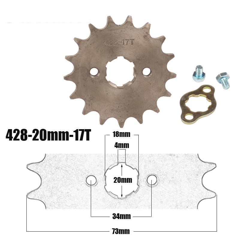 428# 20mm 10 11 12 13 14 15 16 17 18 19 T Teeth Front Engine Chain Sprocket For Dirt Pit Bike Monkey ATV Quad Go Kart