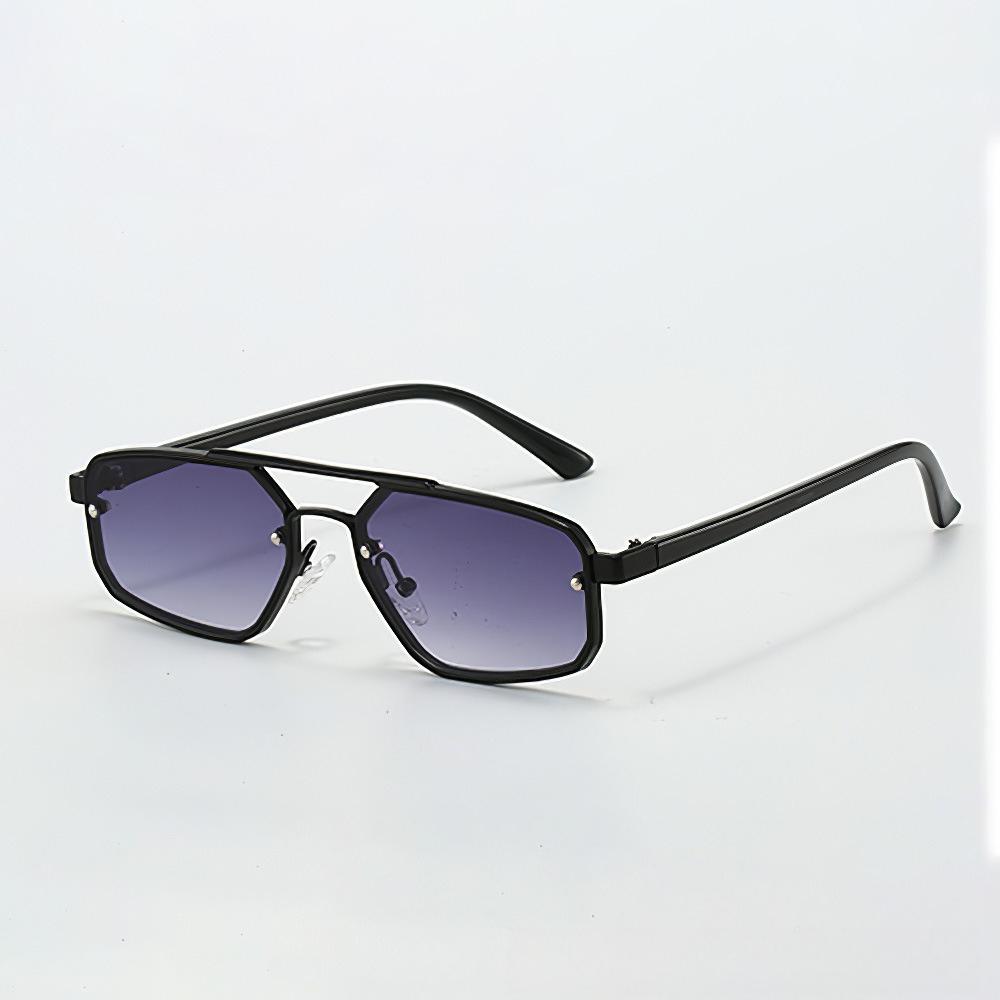 Women Trendy Luxury Steampunk Sunglasses Fashion Metal Double-Bridge High-End Large-Frame Shades Eyewear Classic Driving Shades