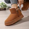 Fashion Snow Boots Women's Fur One-piece Non-slip Winter Booties Versatile Plus Velvet and Thickening Slip-on Warm Cotton Shoes