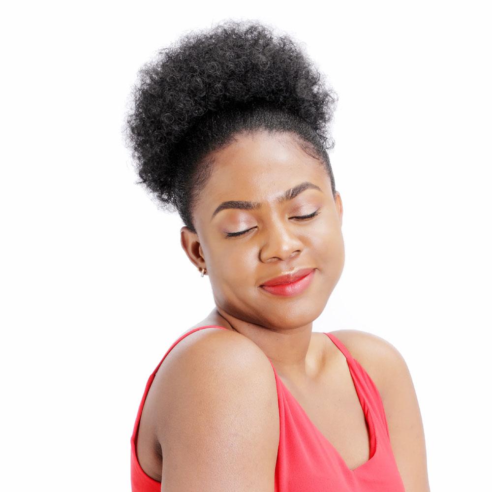 Afro Puff Hair Bun Dreadlock Drawstring Ponytail with Curly Hair Chignon Synthetic Hairpiece Scrunchies for Women