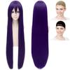 CaseEden Cosplay Wig, Full Wig, Heat Resistant, Silky Smooth, Long, 100cm, Dark Purple, WIG5626