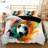 Cool Football 3d Stereo Printing Quilt Cover Pillowcase Children's Room Bedding Set 100% Polyester 3 Pieces Can Be Customized