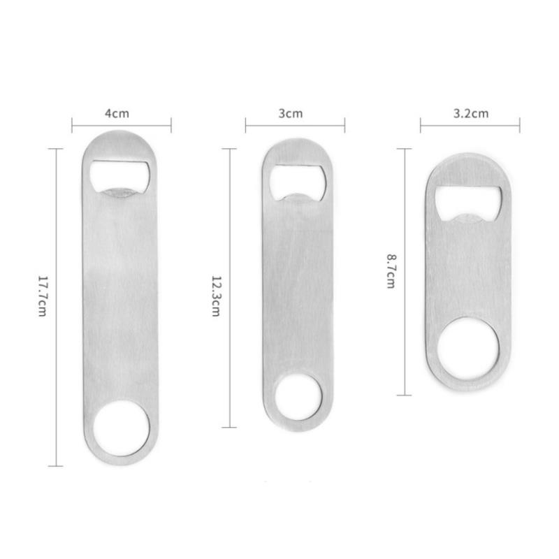 3 Size Durable Beer Bottle Opener Stainless Steel Flat Speed Cap Remover Bar Blade Kitchen Tool Party Supplie