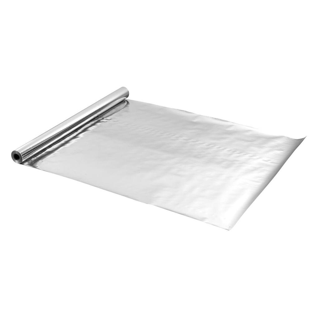 Double Reflective Insulation Roll, Non-Perforated Woven Fabric Radiant Barrier, 0.15mm 38.1m x 1.22m, Double-Sided Aluminum Foil Heat Reflective